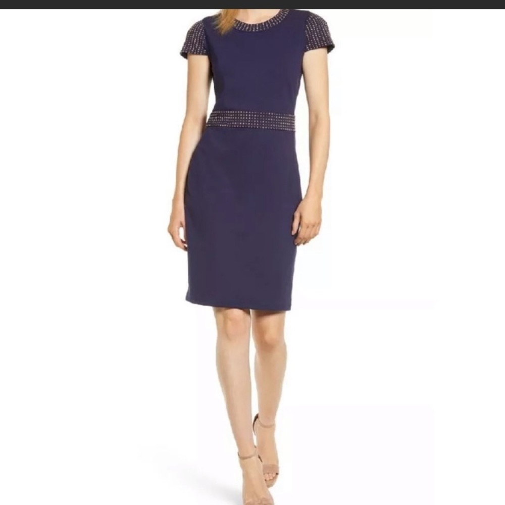 Size SM Michael Kors Navy/studded Sheath Dress!